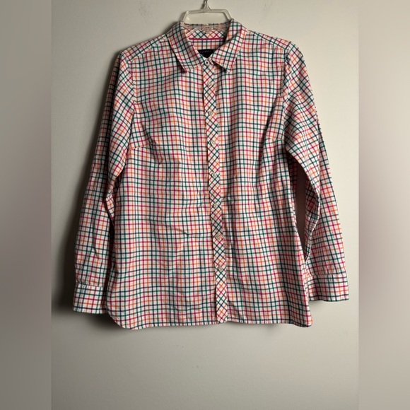 Women’s Talbots plaid multicolor button down size medium - Picture 1 of 7